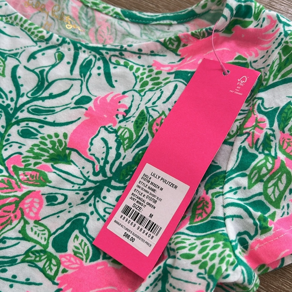 Lilly Pulitzer botanical green dress medium girl 6-7 - Picture 3 of 4